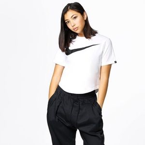 Nike white crop shirt Large